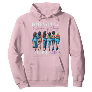 International Women's Day 2025 Hoodie Accelerate Action 8 March IWD TS11 Light Pink Print Your Wear