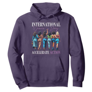 International Women's Day 2025 Hoodie Accelerate Action 8 March IWD TS11 Purple Print Your Wear