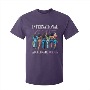 International Women's Day 2025 T Shirt For Kid Accelerate Action 8 March IWD TS11 Purple Print Your Wear