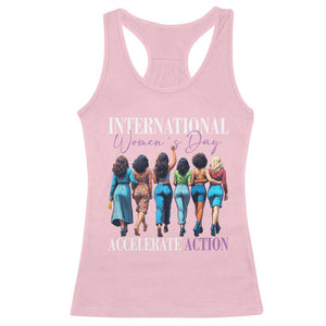 International Women's Day 2025 Racerback Tank Top Accelerate Action 8 March IWD TS11 Light Pink Print Your Wear