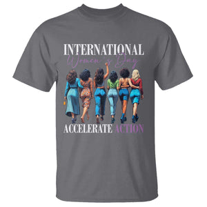 International Women's Day 2025 T Shirt Accelerate Action 8 March IWD TS11 Charcoal Print Your Wear