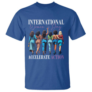 International Women's Day 2025 T Shirt Accelerate Action 8 March IWD TS11 Royal Blue Print Your Wear