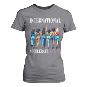 International Women's Day 2025 T Shirt For Women Accelerate Action 8 March IWD TS11 Charcoal Print Your Wear