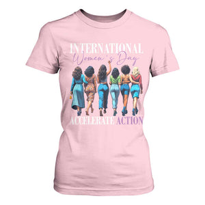 International Women's Day 2025 T Shirt For Women Accelerate Action 8 March IWD TS11 Light Pink Print Your Wear
