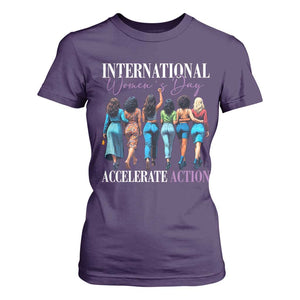 International Women's Day 2025 T Shirt For Women Accelerate Action 8 March IWD TS11 Purple Print Your Wear