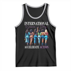 International Women's Day 2025 Tank Top Accelerate Action 8 March IWD TS11 Black Athletic Heather Print Your Wear
