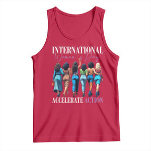 International Women's Day 2025 Tank Top Accelerate Action 8 March IWD TS11 Red Print Your Wear
