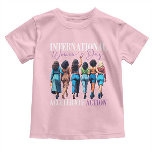 International Women's Day 2025 Toddler T Shirt Accelerate Action 8 March IWD TS11 Light Pink Print Your Wear