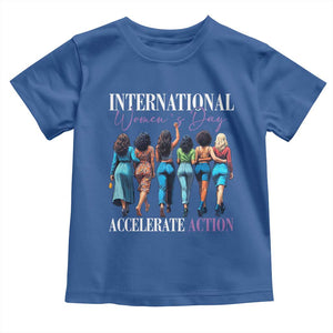 International Women's Day 2025 Toddler T Shirt Accelerate Action 8 March IWD TS11 Royal Blue Print Your Wear