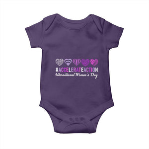 International Women's Day 2025 Baby Onesie Accelerate Action IWD 8 March TS11 Purple Print Your Wear