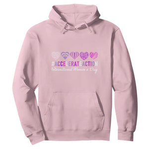 International Women's Day 2025 Hoodie Accelerate Action IWD 8 March TS11 Light Pink Print Your Wear