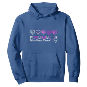International Women's Day 2025 Hoodie Accelerate Action IWD 8 March TS11 Royal Blue Print Your Wear