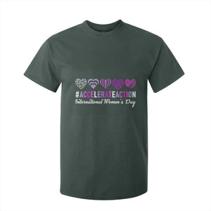 International Women's Day 2025 T Shirt For Kid Accelerate Action IWD 8 March TS11 Dark Forest Green Print Your Wear