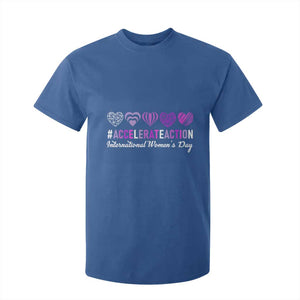 International Women's Day 2025 T Shirt For Kid Accelerate Action IWD 8 March TS11 Royal Blue Print Your Wear