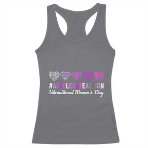 International Women's Day 2025 Racerback Tank Top Accelerate Action IWD 8 March TS11 Charcoal Print Your Wear
