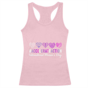 International Women's Day 2025 Racerback Tank Top Accelerate Action IWD 8 March TS11 Light Pink Print Your Wear