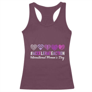 International Women's Day 2025 Racerback Tank Top Accelerate Action IWD 8 March TS11 Maroon Print Your Wear