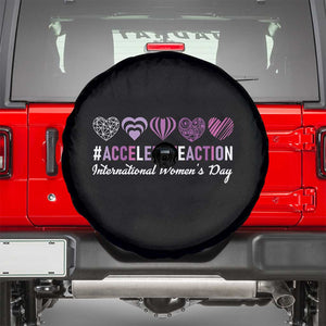 International Women's Day 2025 Spare Tire Cover Accelerate Action IWD 8 March TS11 Black Print Your Wear