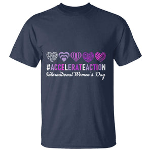 International Women's Day 2025 T Shirt Accelerate Action IWD 8 March TS11 Navy Print Your Wear