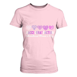 International Women's Day 2025 T Shirt For Women Accelerate Action IWD 8 March TS11 Light Pink Print Your Wear