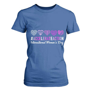 International Women's Day 2025 T Shirt For Women Accelerate Action IWD 8 March TS11 Royal Blue Print Your Wear