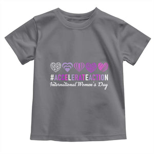 International Women's Day 2025 Toddler T Shirt Accelerate Action IWD 8 March TS11 Charcoal Print Your Wear