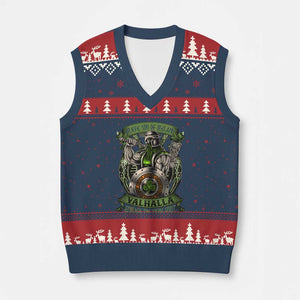 Irish Viking V-Neck Knit Sweater Vest Brave Son Of Ireland Valhalla Embrace The Viking Spirit TS11 Navy Red Print Your Wear