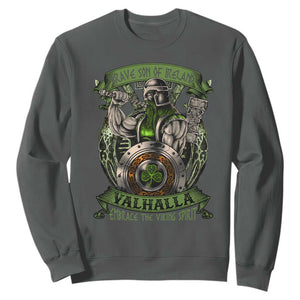 Irish Viking Sweatshirt Brave Son Of Ireland Valhalla Embrace The Viking Spirit TS11 Dark Heather Print Your Wear