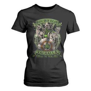 Irish Viking T Shirt For Women Brave Son Of Ireland Valhalla Embrace The Viking Spirit TS11 Black Print Your Wear