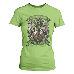 Irish Viking T Shirt For Women Brave Son Of Ireland Valhalla Embrace The Viking Spirit TS11 Lime Print Your Wear