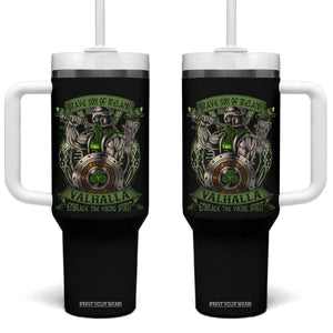 Irish Viking Tumbler With Handle Brave Son Of Ireland Valhalla Embrace The Viking Spirit TS11 One Size: 40 oz Black Print Your Wear