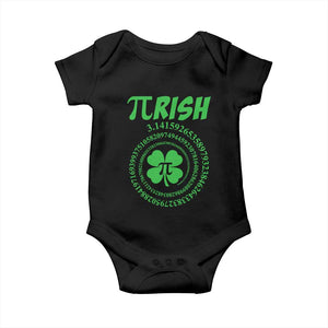 Funny St Patricks Day Pi Symbol Lover Baby Onesie Pirish 3,14 Pi Number Shamrock TS11 Black Print Your Wear