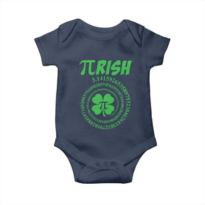 Funny St Patricks Day Pi Symbol Lover Baby Onesie Pirish 3,14 Pi Number Shamrock TS11 Navy Print Your Wear
