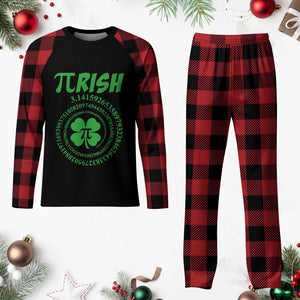 Funny St Patricks Day Pi Symbol Lover Plaid Pajama Set Pirish 3,14 Pi Number Shamrock TS11 Buffalo Plaid Print Your Wear