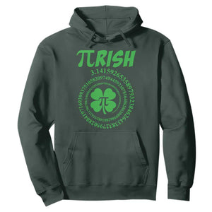 Funny St Patricks Day Pi Symbol Lover Hoodie Pirish 3,14 Pi Number Shamrock TS11 Dark Forest Green Print Your Wear