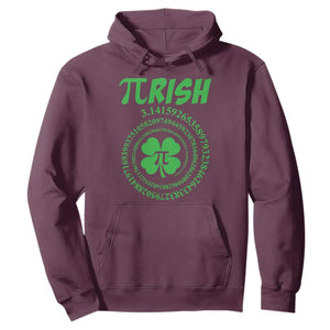 Funny St Patricks Day Pi Symbol Lover Hoodie Pirish 3,14 Pi Number Shamrock TS11 Maroon Print Your Wear