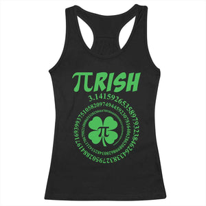 Funny St Patricks Day Pi Symbol Lover Racerback Tank Top Pirish 3,14 Pi Number Shamrock TS11 Black Print Your Wear