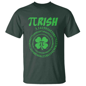 Funny St Patricks Day Pi Symbol Lover T Shirt Pirish 3,14 Pi Number Shamrock TS11 Dark Forest Green Print Your Wear