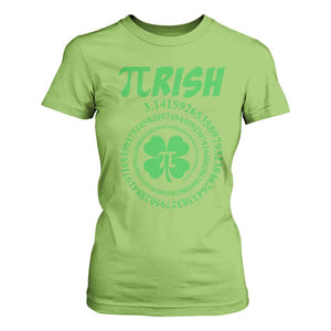 Funny St Patricks Day Pi Symbol Lover T Shirt For Women Pirish 3,14 Pi Number Shamrock TS11 Lime Print Your Wear
