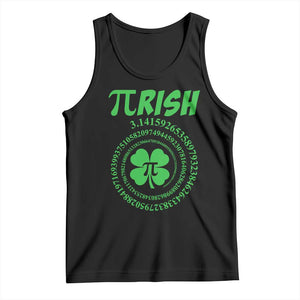 Funny St Patricks Day Pi Symbol Lover Tank Top Pirish 3,14 Pi Number Shamrock TS11 Black Print Your Wear