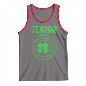 Funny St Patricks Day Pi Symbol Lover Tank Top Pirish 3,14 Pi Number Shamrock TS11 Deep Heather Red Print Your Wear