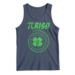 Funny St Patricks Day Pi Symbol Lover Tank Top Pirish 3,14 Pi Number Shamrock TS11 Navy Print Your Wear