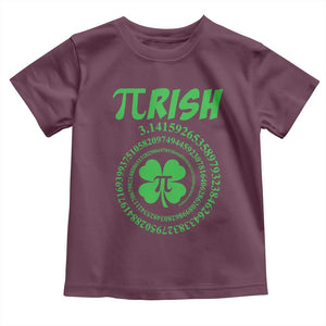Funny St Patricks Day Pi Symbol Lover Toddler T Shirt Pirish 3,14 Pi Number Shamrock TS11 Maroon Print Your Wear