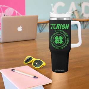 Funny St Patricks Day Pi Symbol Lover Tumbler With Handle Pirish 3,14 Pi Number Shamrock TS11 Print Your Wear