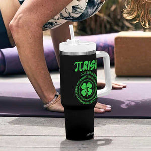 Funny St Patricks Day Pi Symbol Lover Tumbler With Handle Pirish 3,14 Pi Number Shamrock TS11 Print Your Wear