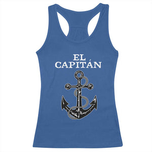 El Capitan Boating Captain Racerback Tank Top Funny Boat Sailing Vintage Anchor TS11 Royal Blue Print Your Wear