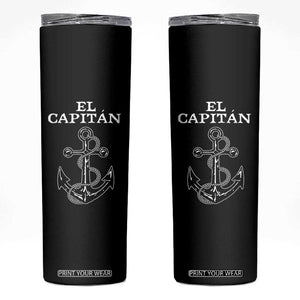 El Capitan Boating Captain Skinny Tumbler Funny Boat Sailing Vintage Anchor TS11 Black Print Your Wear