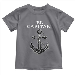El Capitan Boating Captain Toddler T Shirt Funny Boat Sailing Vintage Anchor TS11 Charcoal Print Your Wear