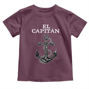 El Capitan Boating Captain Toddler T Shirt Funny Boat Sailing Vintage Anchor TS11 Maroon Print Your Wear