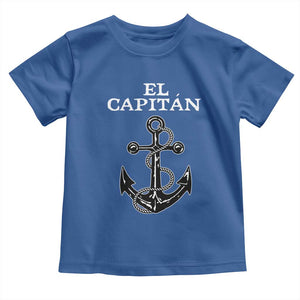 El Capitan Boating Captain Toddler T Shirt Funny Boat Sailing Vintage Anchor TS11 Royal Blue Print Your Wear